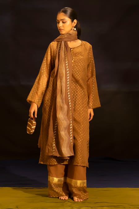 Banana Labs Kota Doria Polka Dot Kurta Palazzo Set 