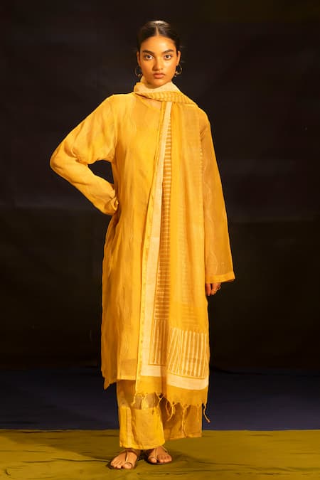 Banana Labs Kota Doria Woven Kurta Palazzo Set  