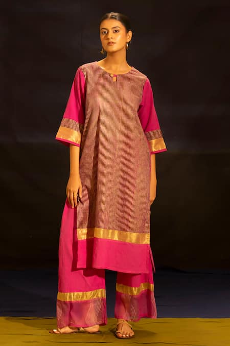 Banana Labs Striped Kurta & Palazzo Set 