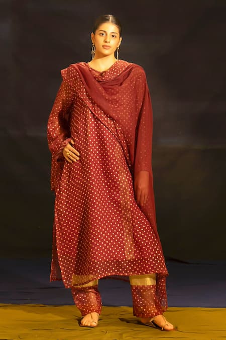 Banana Labs Polka Pattern Kurta Palazzo Set 