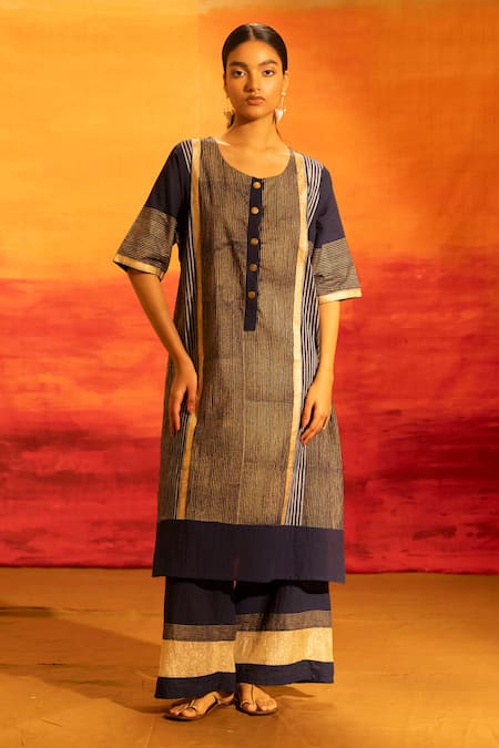 Banana Labs Striped Kurta & Palazzo Set 