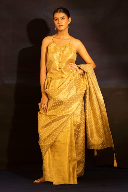 Banana Labs Zari Polka Dot Saree 