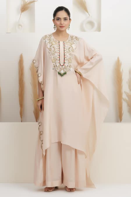 BAIDEHI Embroidered Kaftan & Palazzo Set 