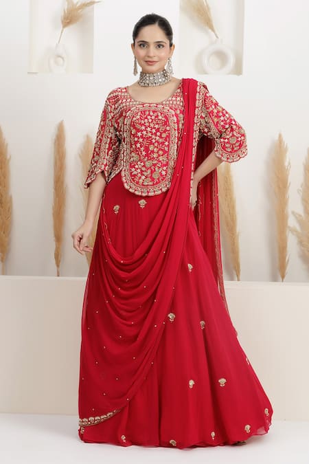 BAIDEHI Cutdana Embroidered Draped Saree Gown