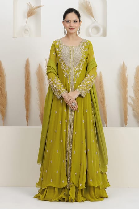 BAIDEHI Layered Embroidered Anarkali With Dupatta 