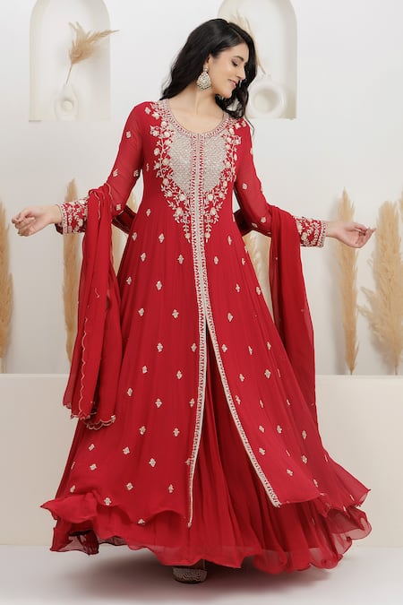 BAIDEHI Double Layered Anarkali With Dupatta 