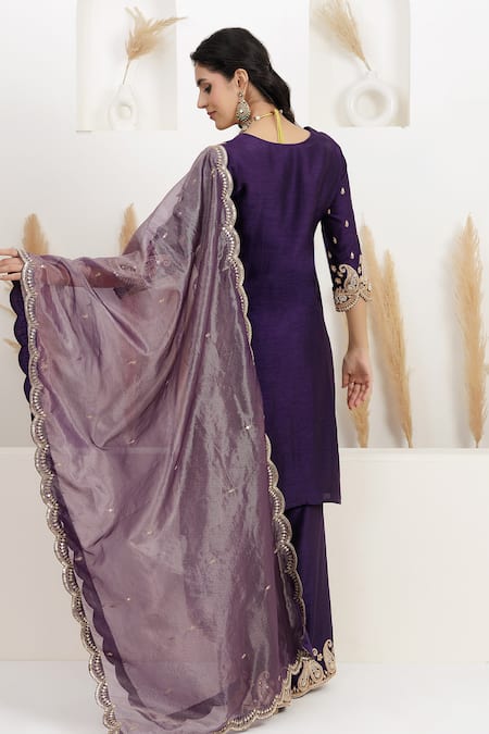 BAIDEHI Sequin & Pearl Embroidered Kurta Set 