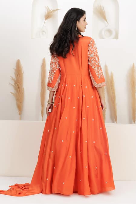 BAIDEHI Dabka Embroidered Anarkali With Dupatta 