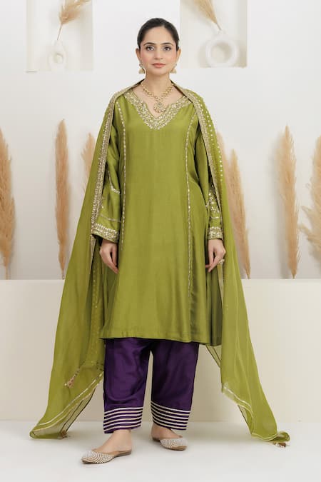 BAIDEHI Sequin Embroidered Kurta Salwar Set 