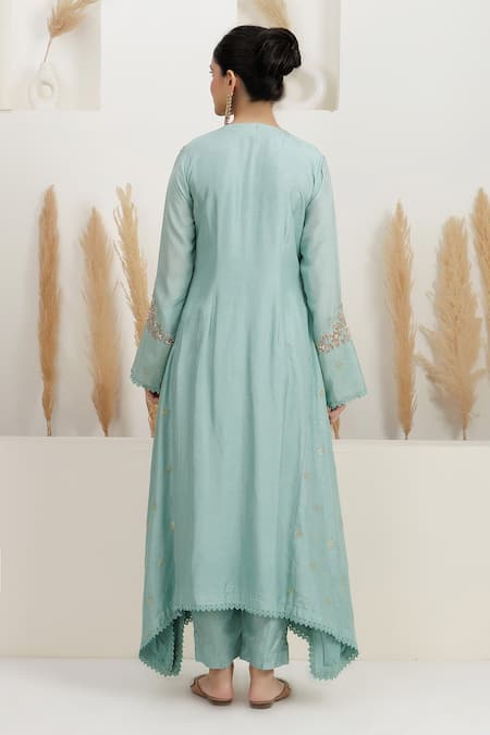 BAIDEHI Asymmetric Anarkali Kurta & Pant Set 