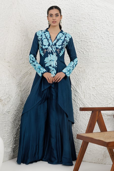 BAIDEHI Applique Embroidered Kurta & Palazzo Set 