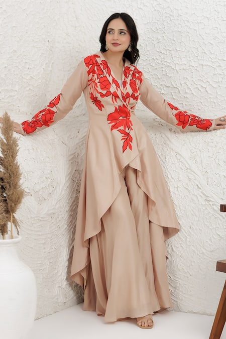 BAIDEHI Applique Embroidered Kurta & Palazzo Set 