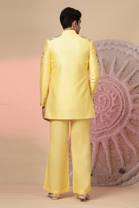 Soniya G Chanderi Silk Embroidered Jacket & Kurta Set 