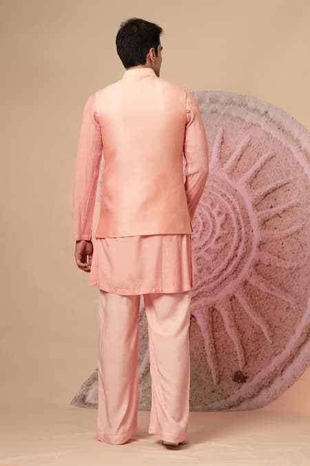 Soniya G Placed Floral Work Nehru Jacket & Kurta Set 