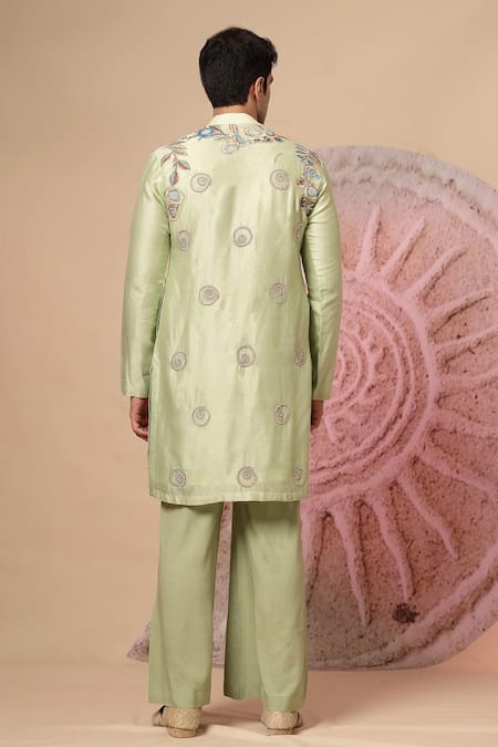 Soniya G Embroidered Chanderi Silk Kurta Set 