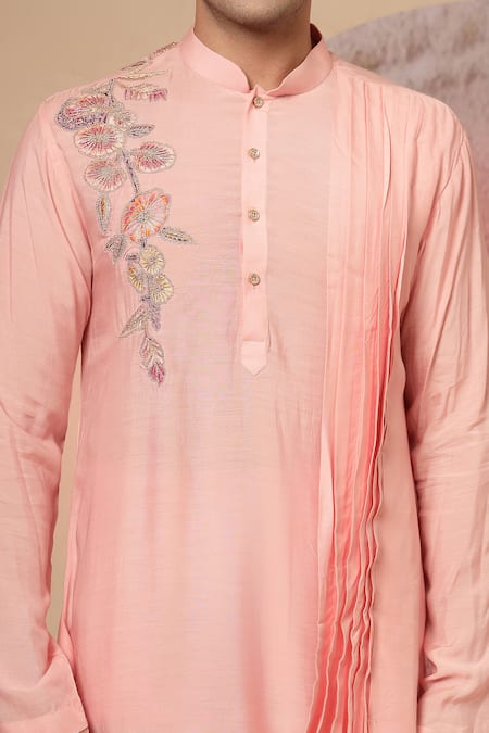 Buy_Soniya G_Pink Muslin Embroidery Cowl Kurta Set 