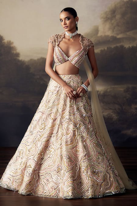 Ohaila Khan Embroidered Lehenga & Blouse Set 