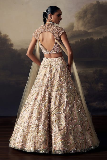 Ohaila Khan Embroidered Lehenga & Blouse Set 