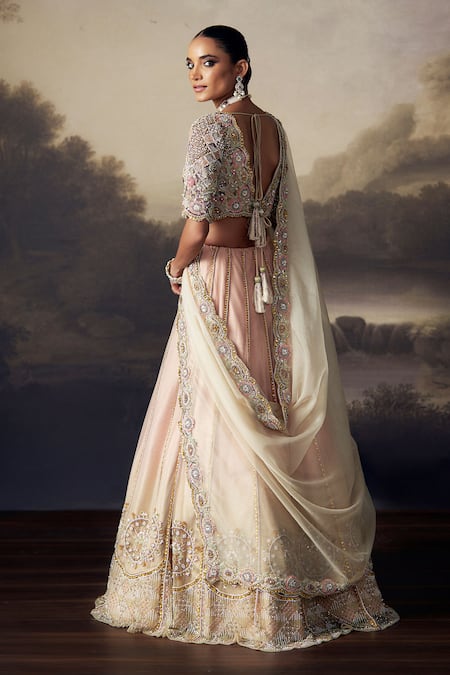 Ohaila Khan Zardozi Pearl Sequin Embroidered Lehenga Set 