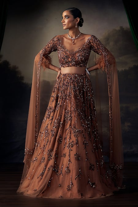 Ohaila Khan Sequins & Crystals Embroidered Lehenga Set 