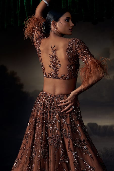 Ohaila Khan Sequins & Crystals Embroidered Lehenga Set 