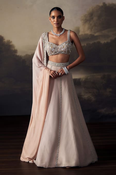 Ohaila Khan Embroidered Blouse Lehenga Set 