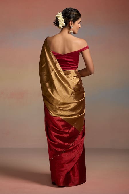 Dressfolk Aanya Half & Half Saree With Unstitched Blouse Piece 