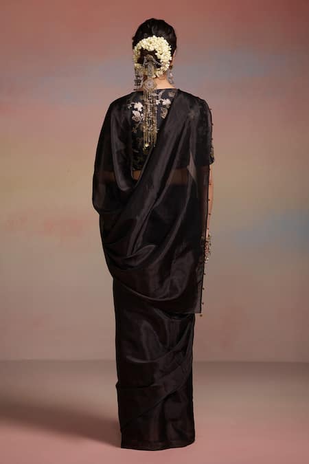 Dressfolk Rehmate Tissue Saree With Unstitched Blouse Piece 