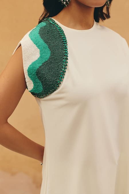 Buy Maenaam Ivory Polyester, Satin Sequins, Embroidery Margot Asymmetric Top And Pant Set Online at Aza Fashions Buy_Maenaam_Ivory Polyester, Satin Sequins, Embroidery Margot Asymmetric Top And Pant Set _Online_at_Aza_Fashions