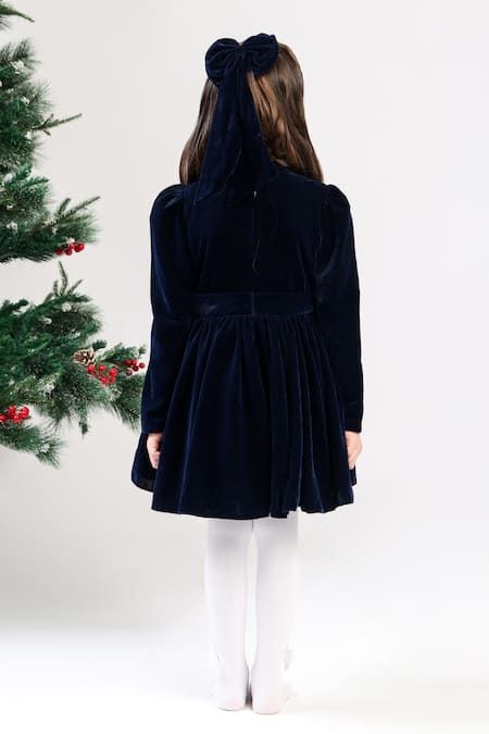 The Pony & Peony Co. Navy Velvet Heart Dress 