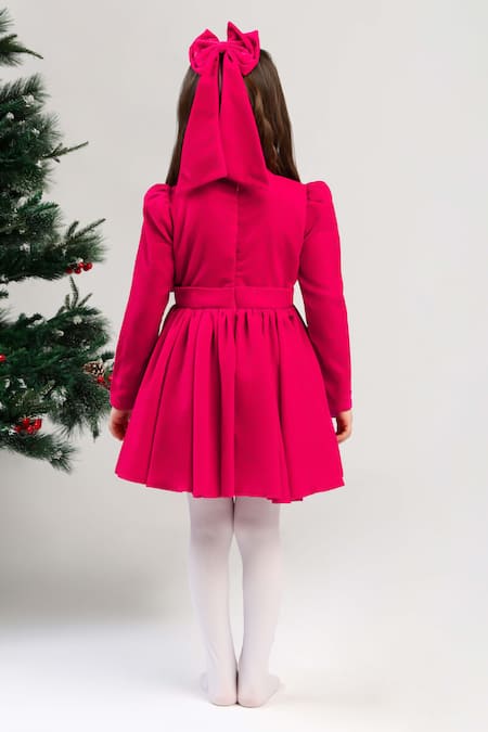 The Pony & Peony Co. Magenta Velvet Heart Dress 