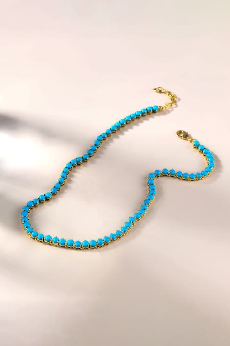 MAALICIOUS JEWELRY_Blue Waves Of Giselle Tennis Chain Necklace _Online_at_Aza_Fashions
