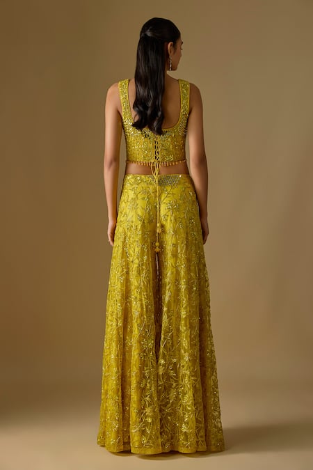 Asaga Sirena Abstract Embroidered Corset Sharara Set 