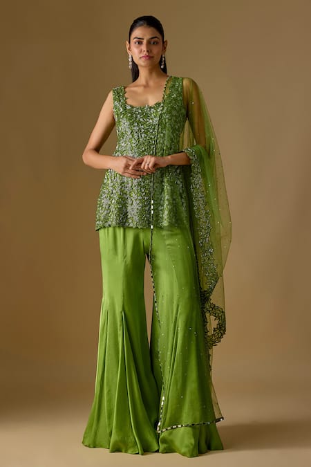 Asaga Driftlyn Hand Embroidered Kurta Sharara Set 