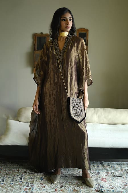 Shorshe Clothing Tyohaar Embroidered Kaftan 