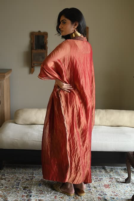 Shorshe Clothing Tyohaar Pin Stripe Embroidered Kaftan 