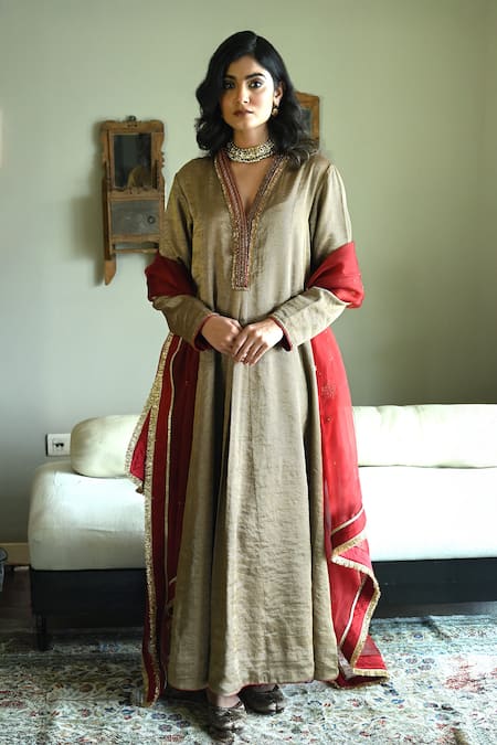 Shorshe Clothing Sashiko Hand Embroidered Kurta 