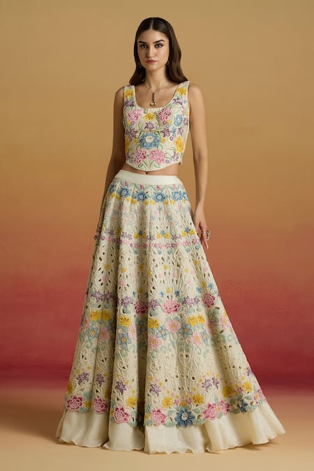 Chandrima Floral Cord Work Embroidered Lehenga 