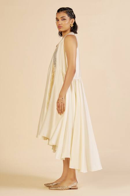 Shop Gulabo By Abu Sandeep Off White Chanderi Sequins, Embroidery Open Neck Jacket With Online at Aza Fashions Shop_Gulabo By Abu Sandeep_Off White Chanderi Sequins, Embroidery Open Neck Jacket With _Online_at_Aza_Fashions