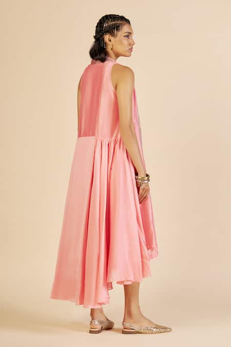 Shop Gulabo By Abu Sandeep Pink Chanderi Sequins Open Neck Embellished Jacket at Aza Fashions Shop_Gulabo By Abu Sandeep_Pink Chanderi Sequins Open Neck Embellished Jacket _at_Aza_Fashions