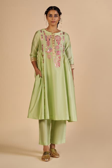 Gulabo By Abu Sandeep Chanderi Embroidered Tunic