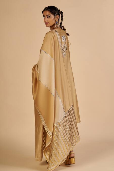 Shop Gulabo By Abu Sandeep Beige Chanderi Trouser Online at Aza Fashions Shop_Gulabo By Abu Sandeep_Beige Chanderi Trouser _Online_at_Aza_Fashions