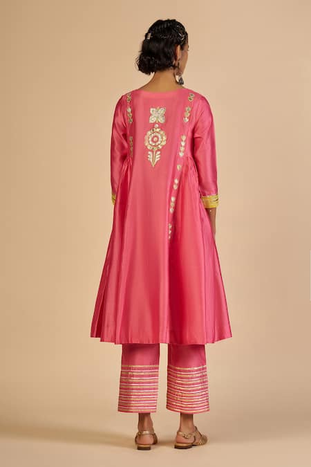 Gulabo By Abu Sandeep Chanderi Embroidered Striped Trouser