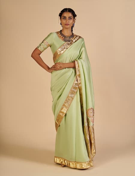 Gulabo By Abu Sandeep Chanderi Embroidered Saree