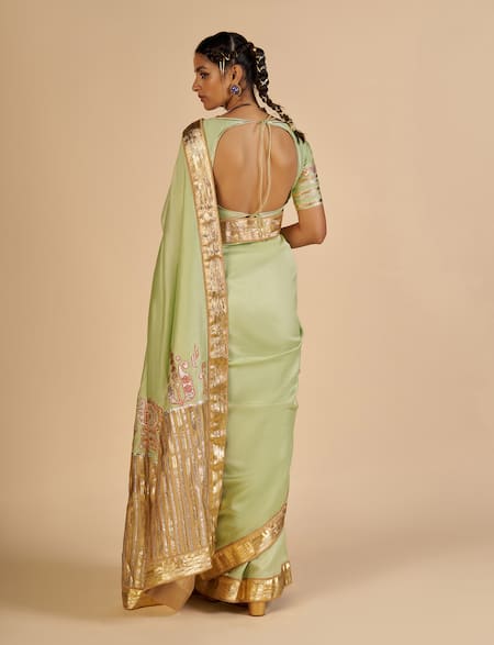 Gulabo By Abu Sandeep Chanderi Embroidered Saree