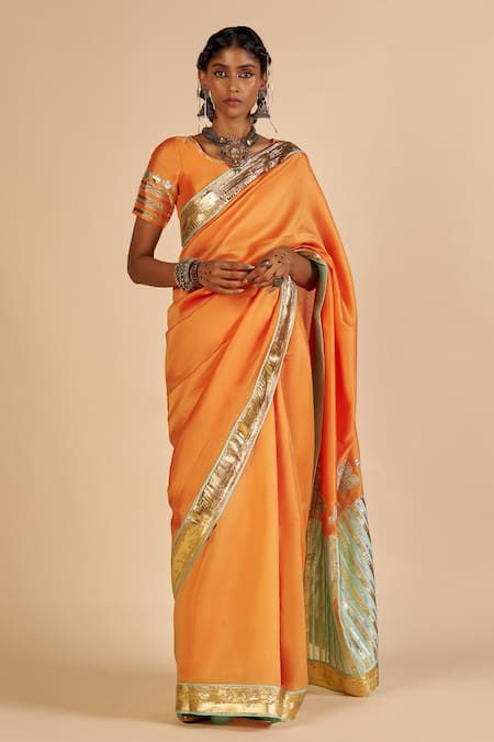 Gulabo By Abu Sandeep Chanderi Zari Bordered Saree
