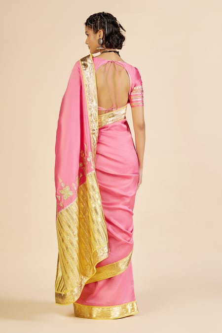 Gulabo By Abu Sandeep Chanderi Embroidered Saree