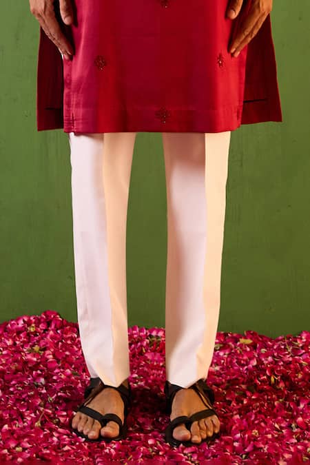 Shreyansh Designs Wine Silk Embroidery Hriday Floral Kurta Set Online at Aza Fashions Shreyansh Designs_Wine Silk Embroidery Hriday Floral Kurta Set _Online_at_Aza_Fashions