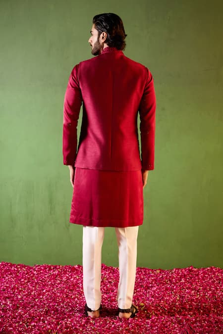 Shreyansh Designs Hridyanshu Embroidered Bundi & Kurta Set 