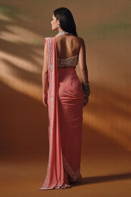Saniya Sharma Anaya Pre-Draped Saree With Embroidered Blouse 